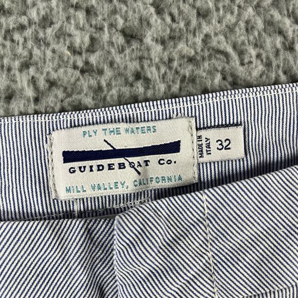 GUIDE BOAT COMPANY PANTS WOMENS 32 BLUE WHITE STRIPE FITS 34x28 MADE IN ITALY - Picture 2 of 10